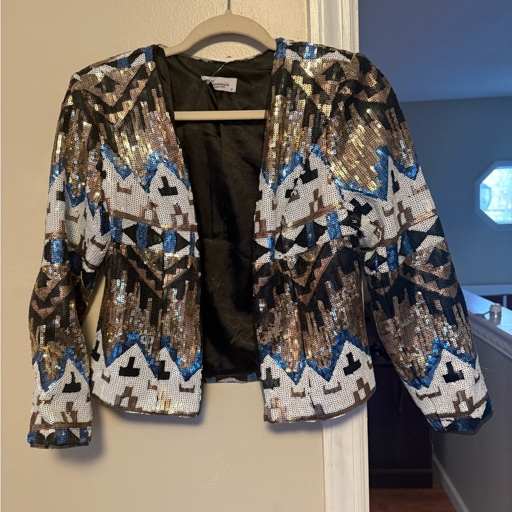 Lumier By Bariano Sequin Embellished Jacket - Multicolor - Picture 7 of 7